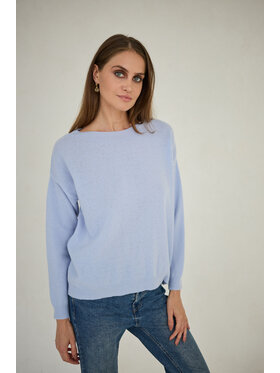 Entelier Entelier Sweter dekolt łódka Niebieski Relaxed Fit