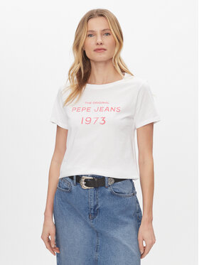 Pepe Jeans Pepe Jeans T-Shirt Harbor PL505743 Bílá Regular Fit