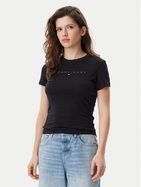 Tommy Jeans Tommy Jeans T-Shirt Tonal Linear DW0DW20315 Μαύρο Slim Fit