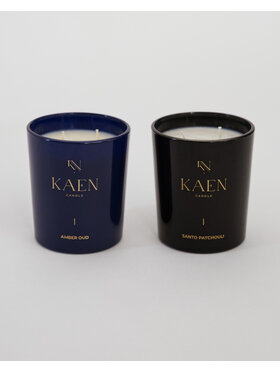KAEN CANDLE KAEN CANDLE Świeca zapachowa Zestaw świec KAEN CANDLE | Amber Oud & Santo Patchouli Granatowy