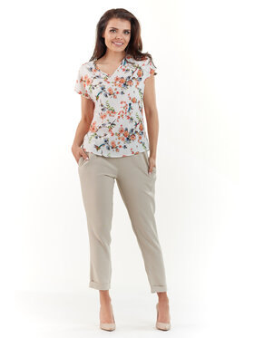 Awama Awama Blusa L067 Écru Basic Fit