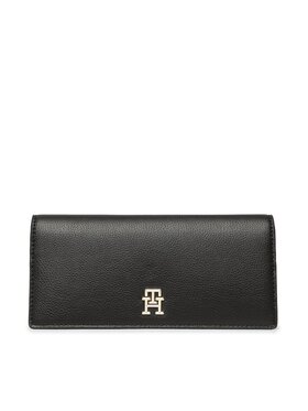 Tommy Hilfiger Tommy Hilfiger Portofel Mare de Damă Casual Large Wallet AW0AW14638 Negru