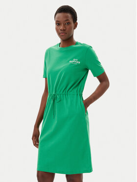 Tommy Hilfiger Tommy Hilfiger Rochie de zi WW0WW45529 Verde Regular Fit