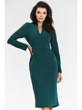 Awama Awama Sukienka wieczorowa A667 Zielony Basic Fit