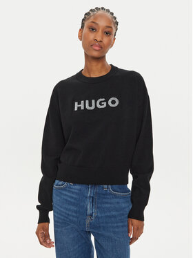 HUGO Hugo Džemper Slogerix_B 50527754 Crna Relaxed Fit