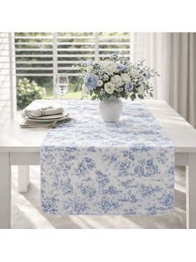 Roseberry Home Roseberry Home Bieżnik Toile de Jouy Blue Niebieski