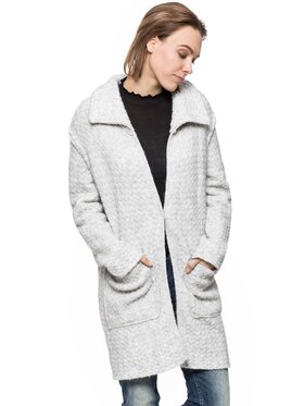 Tom Tailor Tom Tailor Płaszcz TOM TAILOR KNIT COAT Biały Regular Fit