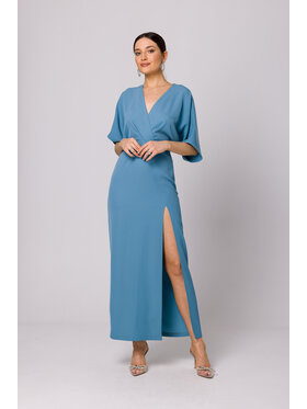 Makover Makover Každodenní šaty K163 Modrá Modern Fit