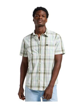 Lee Lee Koszula 112363900 Zielony Regular Fit