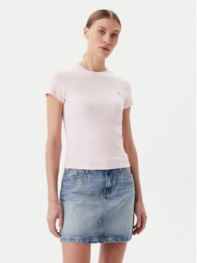 Tommy Jeans Tommy Jeans Tričko Essential DW0DW19447 Ružová Slim Fit