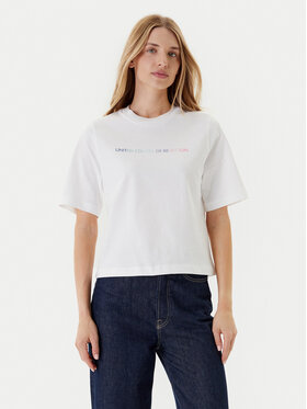 United Colors Of Benetton United Colors Of Benetton T-shirt 3BL0D109D Bijela Relaxed Fit