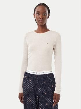 Tommy Hilfiger Tommy Hilfiger Bluzka UW0UW06611 Beżowy jasny Slim Fit