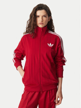 adidas adidas Світшот Pinstripe Firebrid Loose Tracktop KS9984 Червоний Regular Fit
