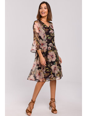 Stylove Stylove Sukienka codzienna S214 Czarny Regular Fit