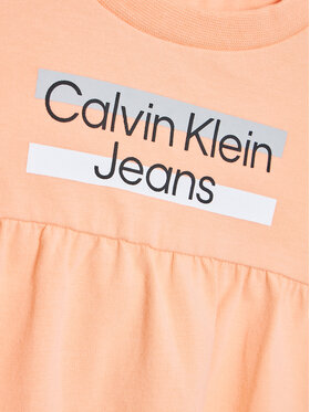 Calvin Klein Jeans Vsakodnevna Obleka Hero Logo IN0IN00065 Oranžna Regular Fit