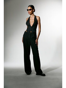 Laretaggio Laretaggio Spodnie garniturowe Boston wide leg trousers in dark grey Szary Flared Leg