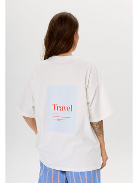 Mirons Mirons T-Shirt Print Biały Oversize