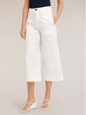 Motivi Motivi Pantaloni di tessuto P00NQ004572N011 Bianco Cropp Fit