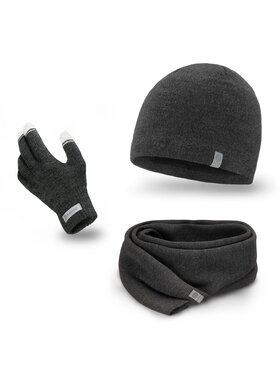 PaMaMi PaMaMi Zestaw czapka, szalik i rękawiczki 14001+15102+16180-002 Szary
