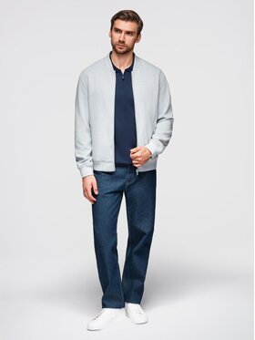 Ombre Ombre Kurtka bomber OM-JANP-0159 Szary jasny Regular Fit
