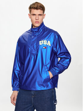 Tommy Jeans Tommy Jeans Geacă fără fermoar Metallic DM0DM15908 Albastru Relaxed Fit