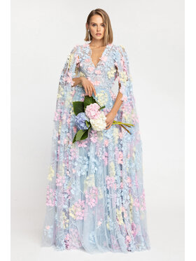MATSOUR'I MATSOUR'I Sukienka elegancka Hortensia Maxi Niebieski A-Line Fit