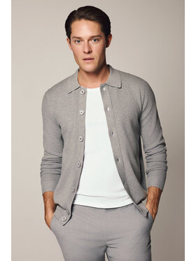 Lancerto Lancerto Kardigan Bertil SW073125000002 Szary Slim Fit