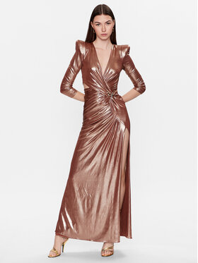 Babylon Babylon Официална рокля S_S00872 Златист Slim Fit