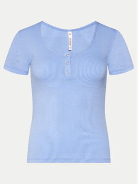Hunkemöller Hunkemöller Pyžamový top Henley 205108 Modrá Regular Fit