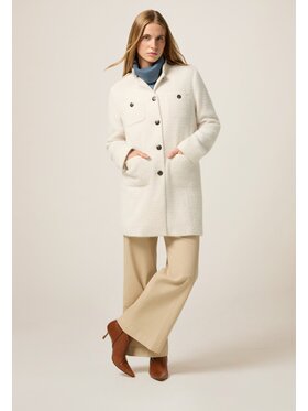 Oltre Oltre Płaszcz 0066R000461N011 Biały Baggy Fit