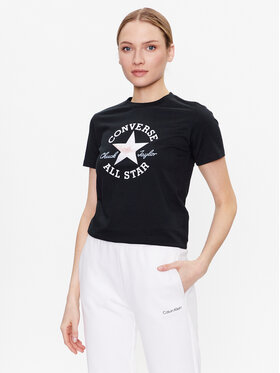 Converse Converse T-Shirt Floral Chuck Taylor All Star 10025041-A01 Czarny Slim Fit
