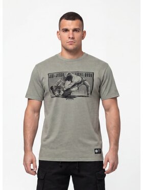 PITBULL PITBULL T-Shirt JIU-JITSU FIGHT DVSN Zielony Regular Fit