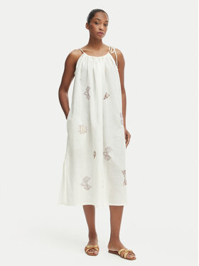 Iconique Iconique Sommerkleid Ava IC26-017 Écru Relaxed Fit