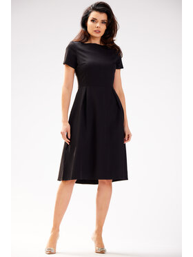 Awama Awama Sukienka letnia A592 Czarny Basic Fit