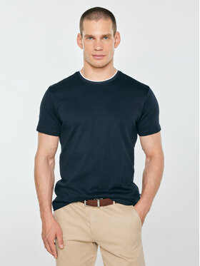 BIG STAR BIG STAR T-Shirt MICEL Granatowy Basic Fit