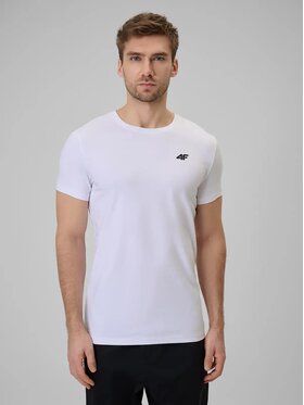 4F 4F T-Shirt 4FWMM00TTSHM3340-10S Biały Regular Fit
