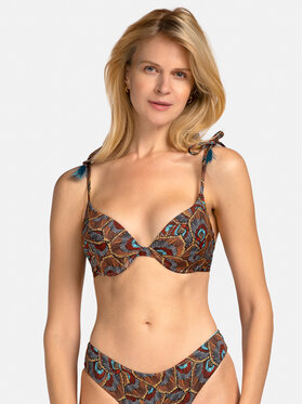 Miss Lou Miss Lou Bikini pezzo sopra G-BR1-BR Marrone