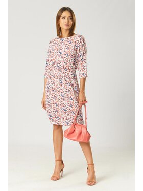 QUIOSQUE QUIOSQUE Každodenné šaty LEOPARDI DRESS Koralová Regular Fit