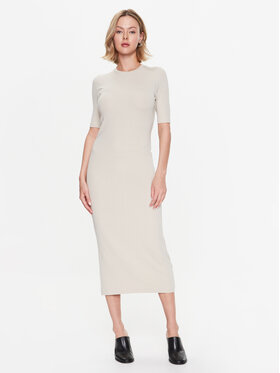 Calvin Klein Calvin Klein Každodenní šaty Rib K20K205277 Béžová Slim Fit