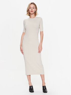 Calvin Klein Calvin Klein Φόρεμα καθημερινό Rib K20K205277 Μπεζ Slim Fit