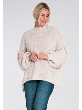 FIGL FIGL Svetr M1238 Béžová Regular Fit
