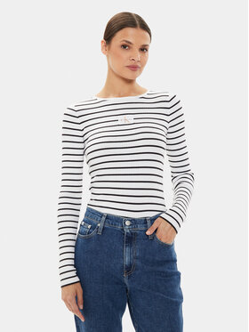 Calvin Klein Jeans Calvin Klein Jeans Πουλόβερ J20J223611 Λευκό Slim Fit