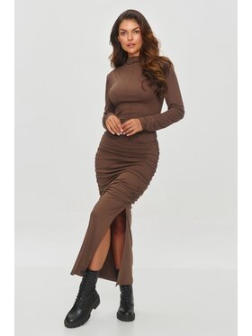 Makadamia Makadamia Sukienka wieczorowa M841 Brązowy Shaped Fit