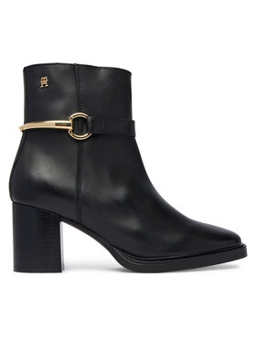 Tommy Hilfiger Tommy Hilfiger Botine TH Stud Heel Riding Ankle Boot FW0FW09552 Negru