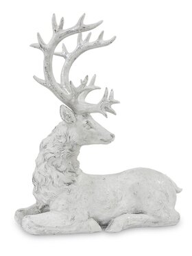 MIAhome MIAhome Figurka leżącego jelenia KARGU-3 Biały