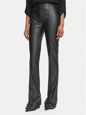 Elisabetta Franchi Elisabetta Franchi Nohavice z imitácie kože PA-188-66E2-V350 Čierna Flare Fit