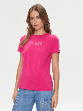 Guess Guess T-Shirt Briana V3BI11 J1314 Różowy Regular Fit