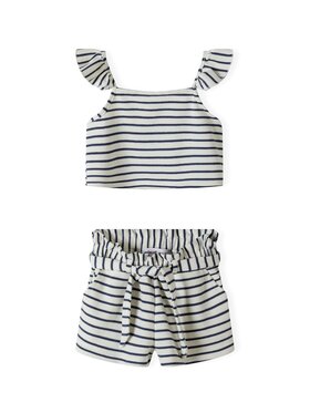 MINOTI MINOTI Komplet t-shirt i spodenki 18SET 44 Niebieski Regular Fit