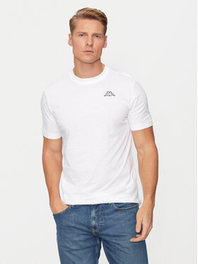 Kappa Kappa T-Shirt Logo Korpo Cafers 304J150 Biały Slim Fit