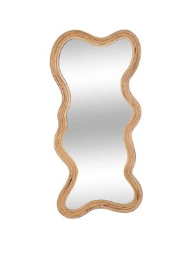 MIAhome MIAhome Lustro w nieregularnej ramie rattan 179 cm Brązowy